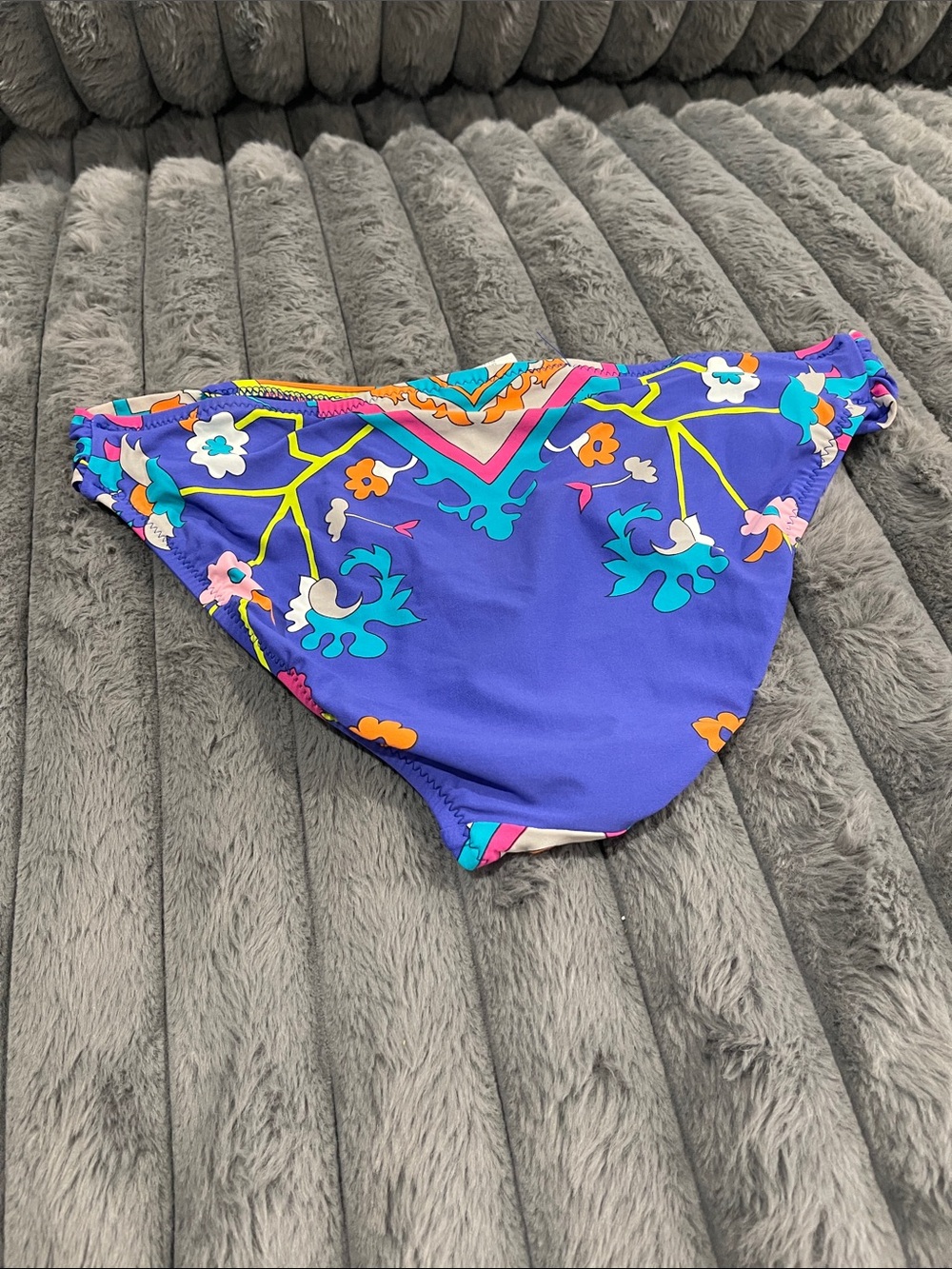 Trina Turk Vibrant Floral Tie-Halter Bikini — Blue, Orange & Purple - Picture 7 of 7